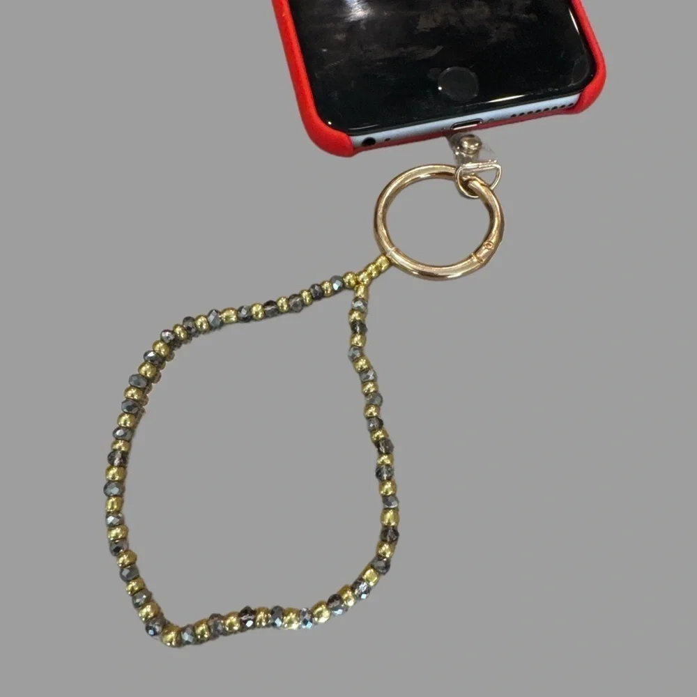 🩶Stylish Red Phone Case with Beaded Strap